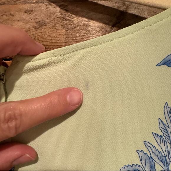 NWT Talbots Bright Floral Short Sleeve Button Front Midi Dress Green/Blue Sz 14 - Picture 13 of 14